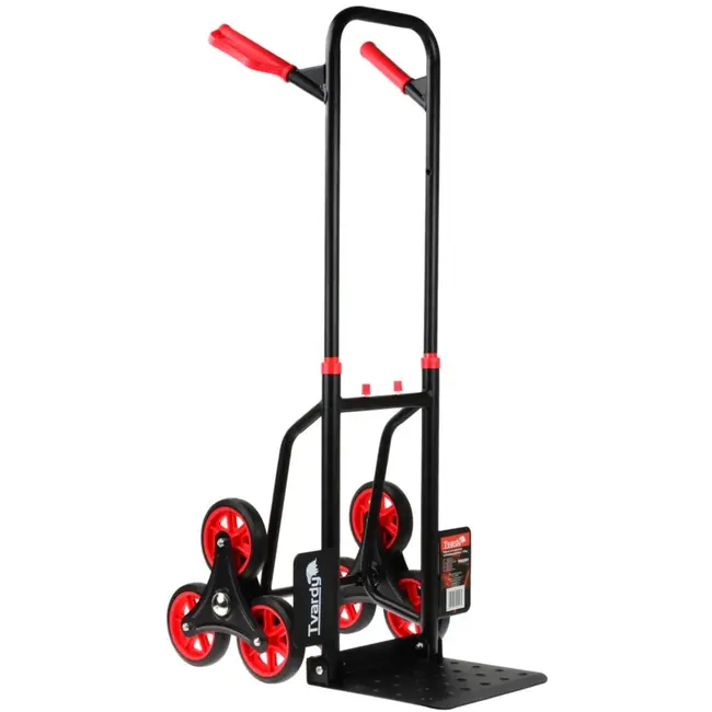 Tvardy Opvouwbare traploper trolley - robuust staal - 150 kg draagvermogen - grote wielen - compact ontwerp