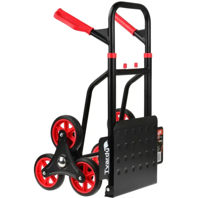 Tvardy Opvouwbare traploper trolley - robuust staal - 150 kg draagvermogen - grote wielen - compact ontwerp