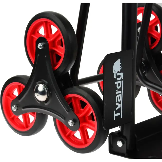 Tvardy Opvouwbare traploper trolley - robuust staal - 150 kg draagvermogen - grote wielen - compact ontwerp