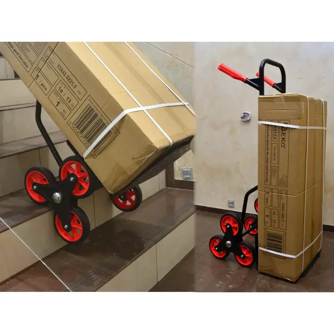 Tvardy Opvouwbare traploper trolley - robuust staal - 150 kg draagvermogen - grote wielen - compact ontwerp