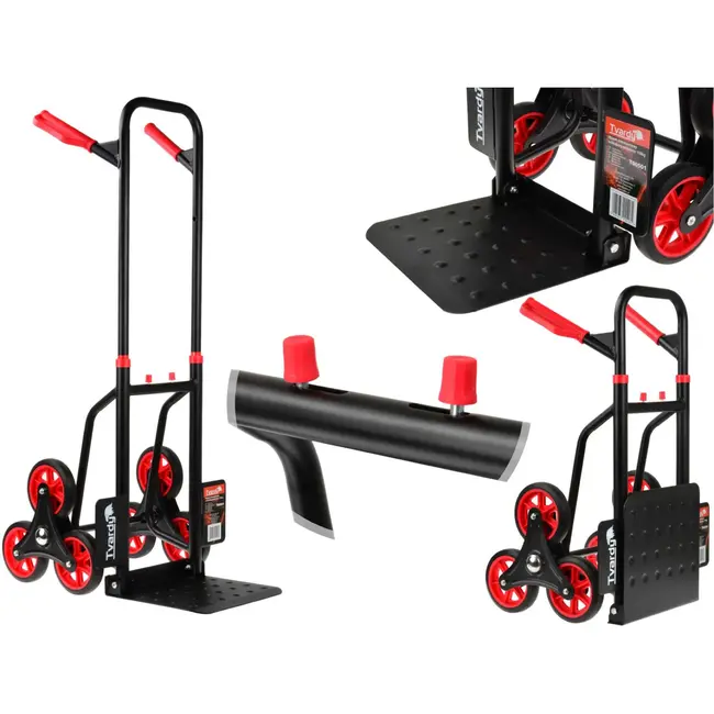 Tvardy Opvouwbare traploper trolley - robuust staal - 150 kg draagvermogen - grote wielen - compact ontwerp