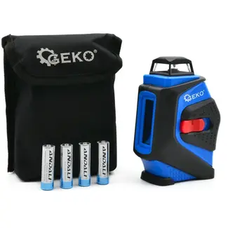 GEKO Laserwaterpas - 360° Projectie - Drie Werkmodi - Diagonale Lijnen - Inclusief Batterijen