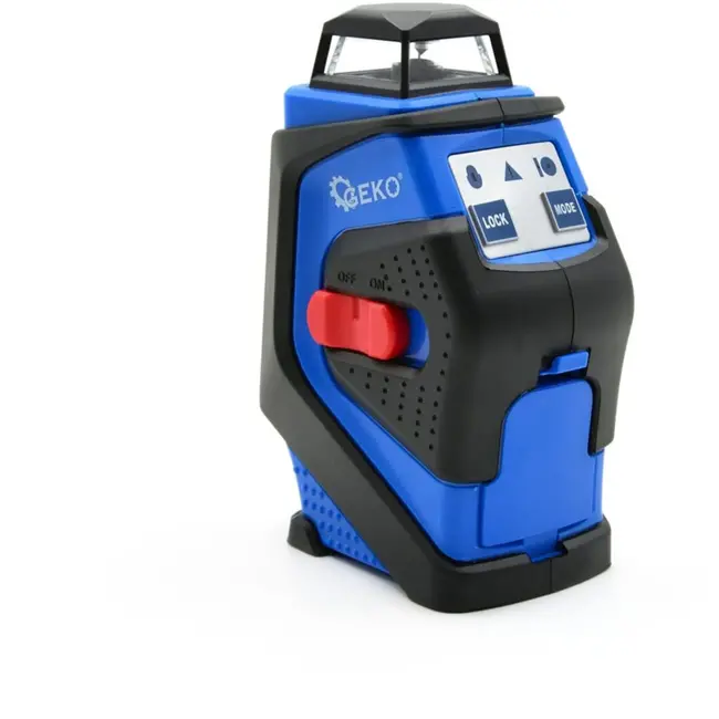 GEKO Laserwaterpas - 360° Projectie - Drie Werkmodi - Diagonale Lijnen - Inclusief Batterijen