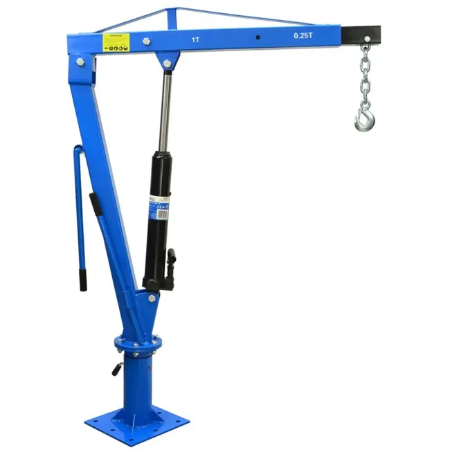 GEKO Hydraulische kraan - draaibaar - uitschuifbare arm - 1000 kg capaciteit - staal