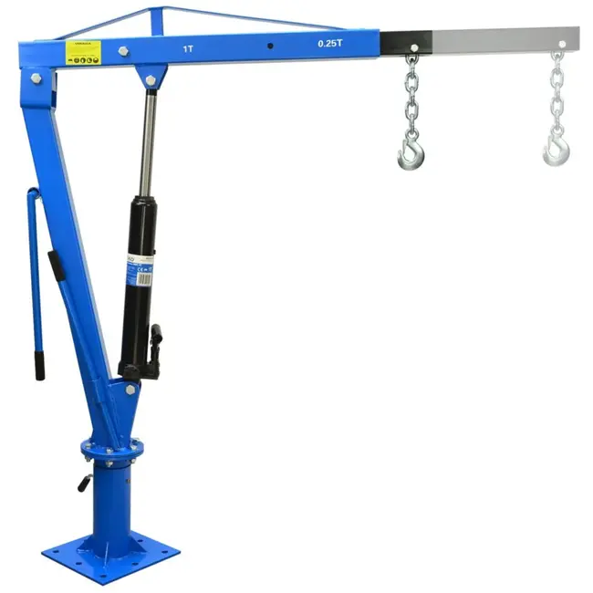 GEKO Hydraulische kraan - draaibaar - uitschuifbare arm - 1000 kg capaciteit - staal