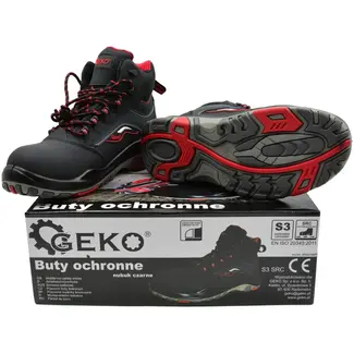 GEKO Zwarte nubuck veiligheidsschoenen - S3 SRC - maat 40 - antislip en antistatisch