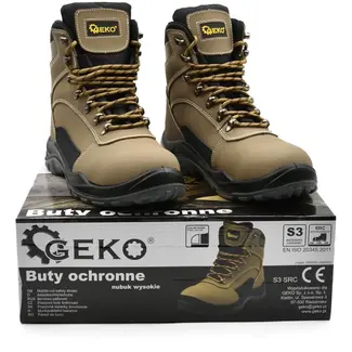 GEKO Nubuck veiligheidsschoenen - S3 klasse - antislip - maat 43 - zwart/grijs
