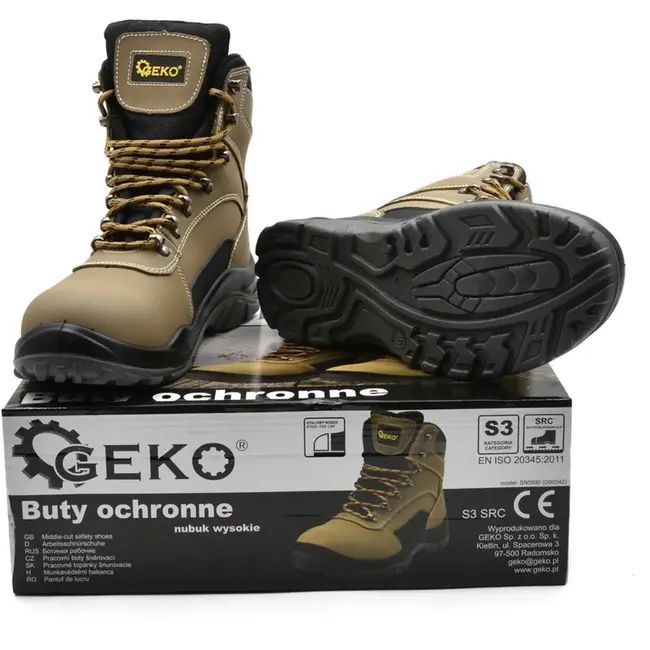 GEKO Nubuck veiligheidsschoenen - S3 klasse - antislip - maat 40 - zwart/grijs