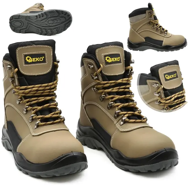 GEKO Nubuck veiligheidsschoenen - S3 klasse - antislip - maat 40 - zwart/grijs