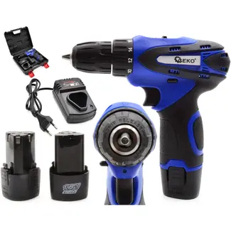 GEKO Accuboormachine 18V - 2 Li-Ion Accu's - LED Werklicht - Variabele Snelheid