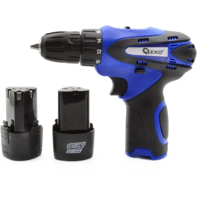 GEKO Accuboormachine 18V - 2 Li-Ion Accu's - LED Werklicht - Variabele Snelheid