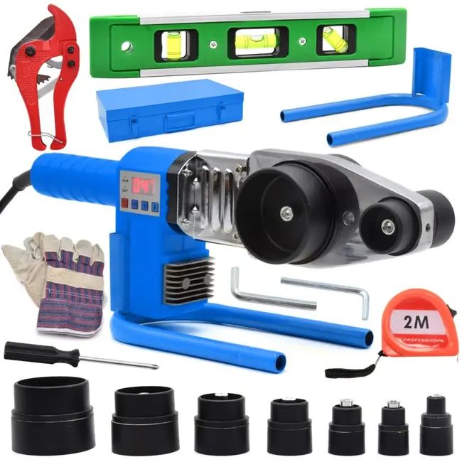 GEKO Pijplasmachine - 16-63 mm - LCD Display - 1500W - Inclusief Accessoires