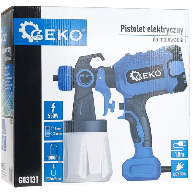 GEKO Verfspuit - Compact - Verstelbare Nozzles - 800 ml - Lichtgewicht