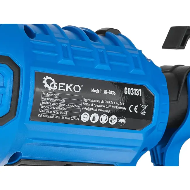 GEKO Verfspuit - Compact - Verstelbare Nozzles - 800 ml - Lichtgewicht