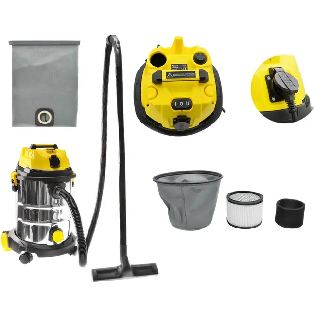 GEKO Nat- en droogzuiger - 25L - RVS - Stofschudfunctie