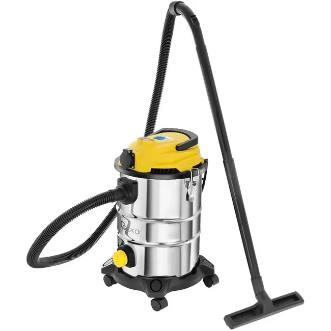 GEKO Stofzuiger nat en droog - 25L - roestvrij staal - met stopcontact en accessoires