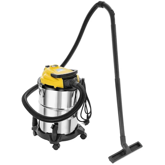 GEKO Stofzuiger nat en droog - 25L - roestvrij staal - met stopcontact en accessoires