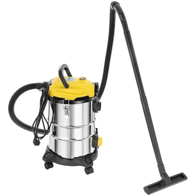 GEKO Stofzuiger nat en droog - 25L - roestvrij staal - met stopcontact en accessoires