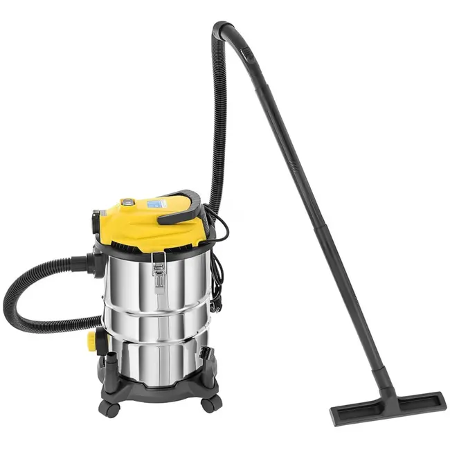 GEKO Stofzuiger nat en droog - 25L - roestvrij staal - met stopcontact en accessoires