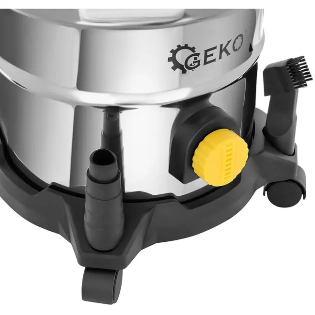 GEKO Stofzuiger nat en droog - 25L - roestvrij staal - met stopcontact en accessoires