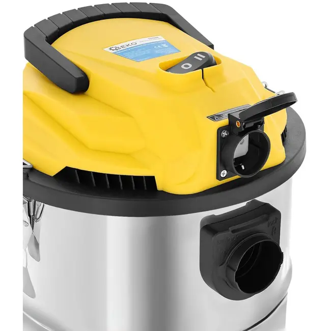 GEKO Stofzuiger nat en droog - 25L - roestvrij staal - met stopcontact en accessoires
