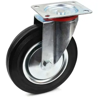 GEKO Zwenkwiel met stalen kern en rubberen band - 200 mm - 230 kg draagvermogen