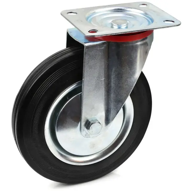 GEKO Zwenkwiel met stalen kern en rubberen band - 200 mm - 230 kg draagvermogen