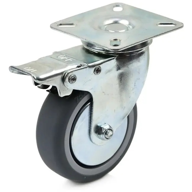 GEKO Zwenkwiel met rem - 75mm - Schokabsorberend - Geluidsarm - 60 kg draagvermogen