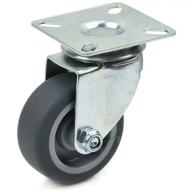 GEKO Zwenkwiel met stalen plaat - 50mm - TPR band - 40kg capaciteit