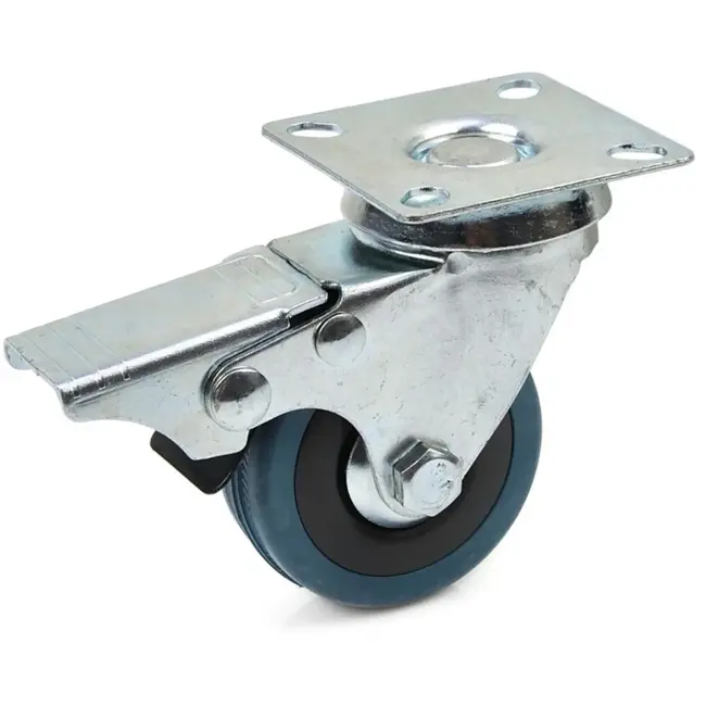 GEKO Zwenkwiel met rem - 50mm - Polypropyleen kern - Rubberen band - Max. 50kg belasting