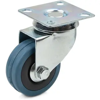 GEKO Zwenkwiel met stalen plaat - 50mm - Polypropyleen kern - Rubberen band - 50kg draagvermogen