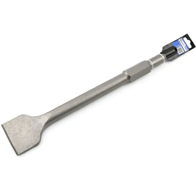 GEKO Platte beitel - 75x400 mm - Hex aansluiting - Voor elektrische sloophamer