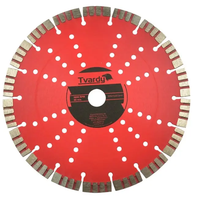 Tvardy Diamantschijf - Segmented - 230 mm - 12 mm Diamantlaag - Voor Harde Materialen