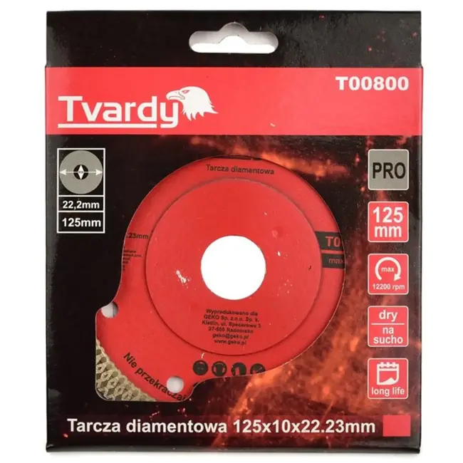 Tvardy Diamantschijf - Universeel - 125 mm - Voor harde materialen - Spatvrij snijden