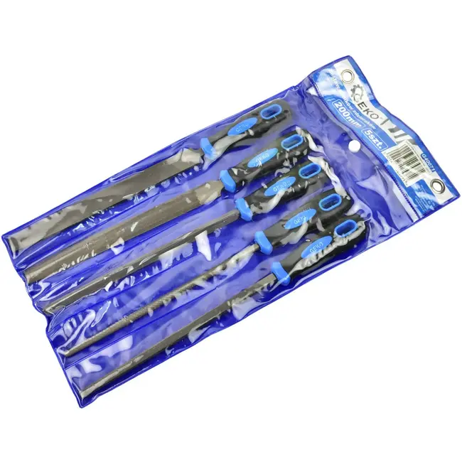 GEKO Vijlen Set - 5-delig - Grof - 200 mm - Carbonstaal