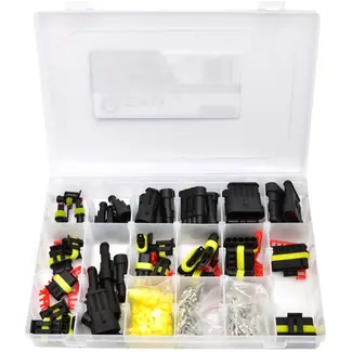 GEKO 424-delige connectorenset - waterdicht - 1-6 pinnen - met opbergdoos