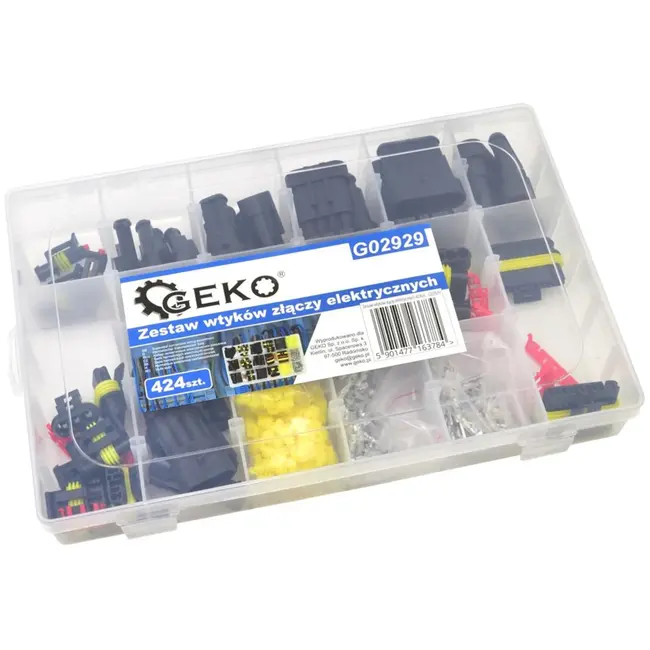 GEKO 424-delige connectorenset - waterdicht - 1-6 pinnen - met opbergdoos