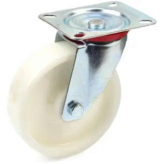 GEKO Zwenkwiel met stalen plaat - 125mm - Chemisch bestendig