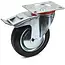 GEKO Zwenkwiel met rem - 160 mm - Staal en rubber - 150 kg draagkracht
