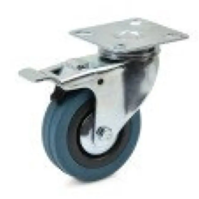 GEKO Zwenkwiel met rem - 75mm - Polypropyleen kern - Rubberen band - Max. 70kg belasting