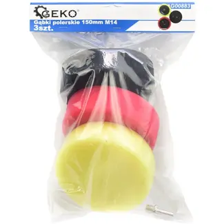 GEKO Polijstschijfenset - 3 stuks - Variabele Hardheid - 150 mm - M14 Bevestiging