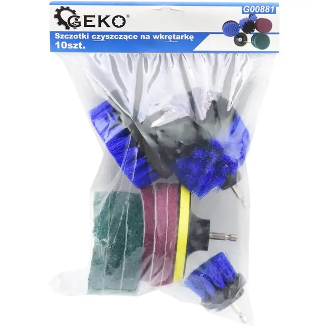 GEKO 10-delige borstelset - nylon - veelzijdig - voor boormachine