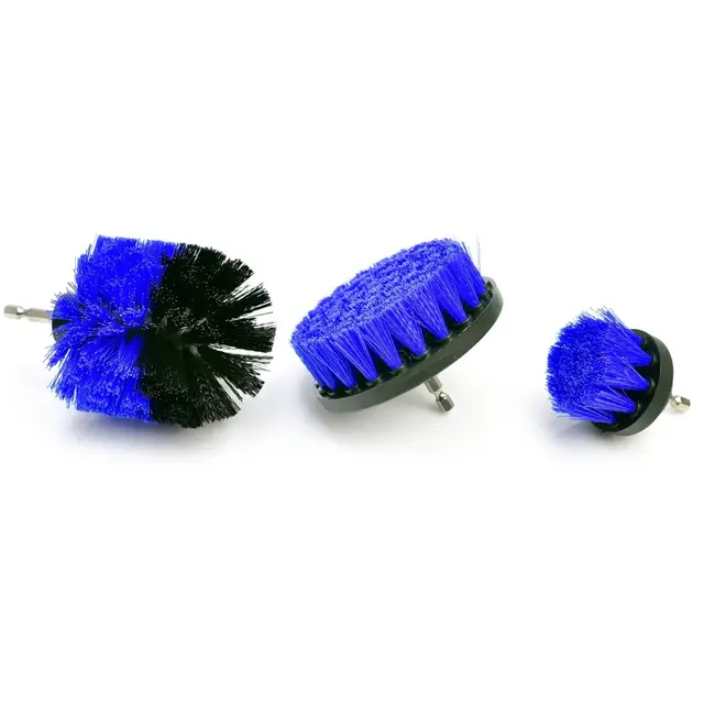 GEKO Reinigingsborstelset - 3 stuks - Nylon - Diverse vormen - Voor boormachine