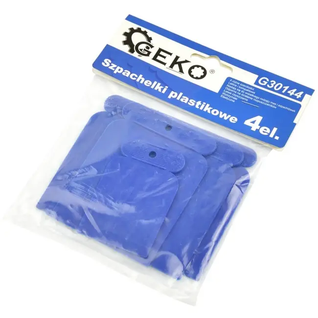 GEKO Plastic schraperset - 4 maten - Flexibel en oplosmiddelbestendig
