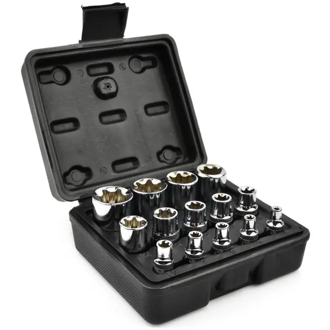 GEKO 14-delige Torx Doppenset - Cr-V Staal - Inclusief Opbergkoffer