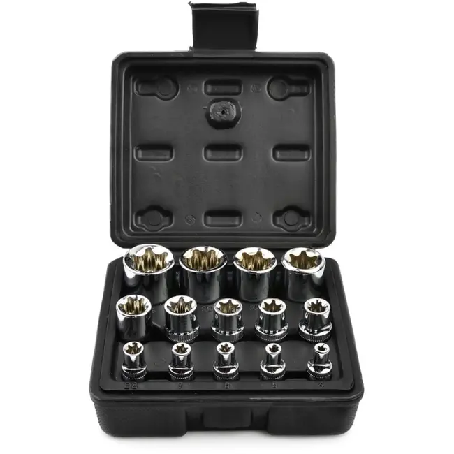 GEKO 14-delige Torx Doppenset - Cr-V Staal - Inclusief Opbergkoffer