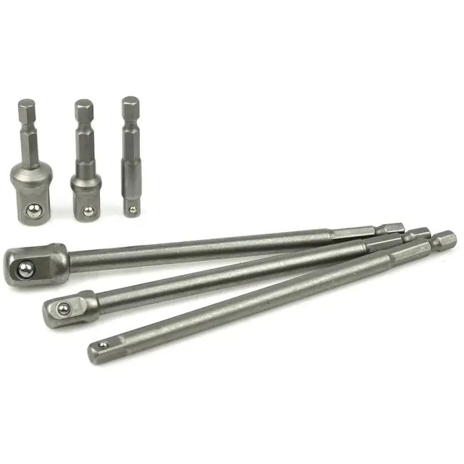 GEKO Zeskantige adapterset - 6-delig - CR-V staal - 50/150mm lengte