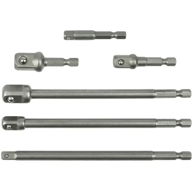 GEKO Zeskantige adapterset - 6-delig - CR-V staal - 50/150mm lengte