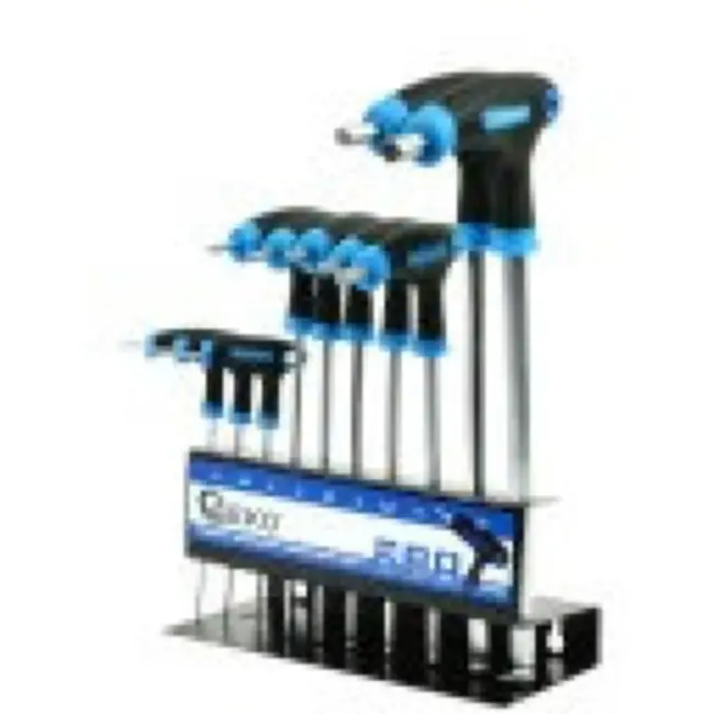 GEKO Set van 10 T-vormige inbussleutels - Ergonomisch - 2-10 mm - Inclusief wandhouder