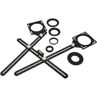 GEKO Dubbele vouwliniaal - Precieze plaatsbepaling - 3 verstelbare armen - Inclusief waterpas